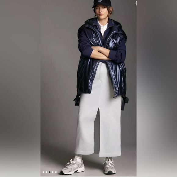 Anthropologie Pilcro Blue Quilted Shine Puffer Vest Women’s Sz Medium - Picture 6 of 10